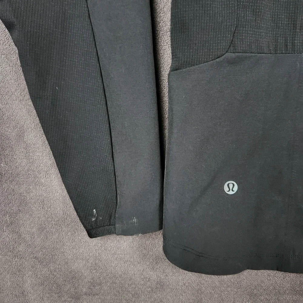 Lululemon Fast and Free Jacket Mens Large Black Hooded Reflective LM4AHDS